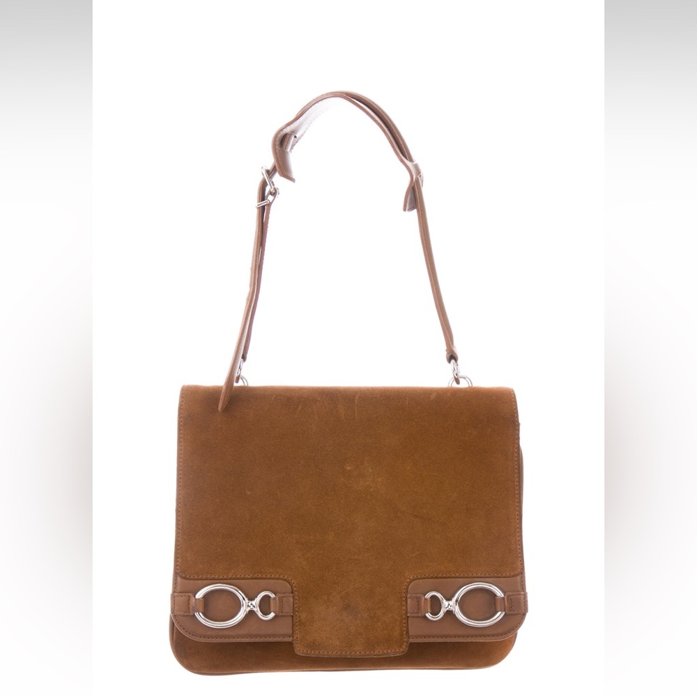 Balenciaga suede and leather shoulder bag